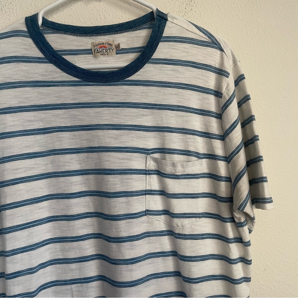 Faherty Striped Heather Short Sleeve Tee T Shirt